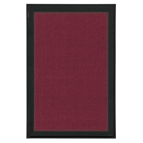 Indoor Enclosed Combo Board, 72"x36", Satin Frame/Black Porc & Pearl